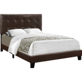 Queen Bed in Dark Brown Leatherette